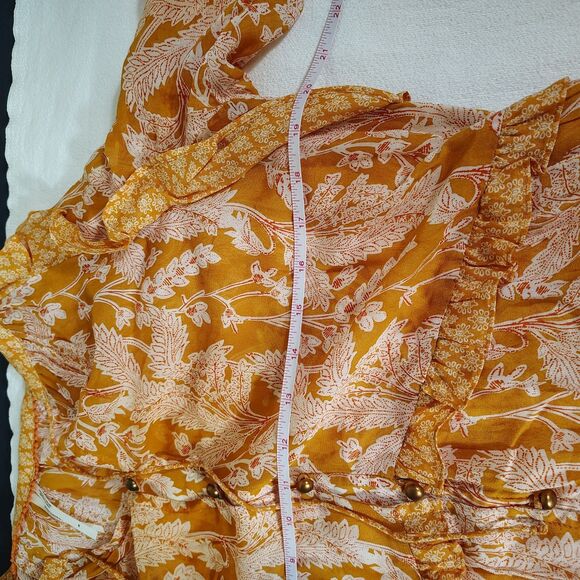 Anthropologie Mia Floral Tiered Tunic Semi-Sheer Boho Top S Cottagecore Peasant - Picture 10 of 12